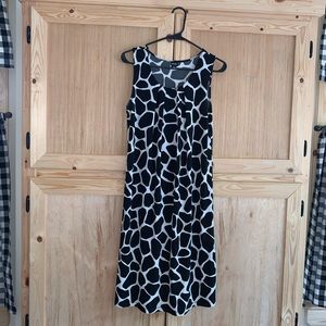 Rafaella black/white printed modest dress size S